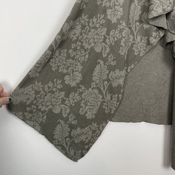 Knox Rose Green Floral Draped Front Open Cardigan Size XS - Picture 5 of 8